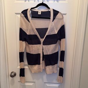 Roxy Navy and Cream Striped Cardigan